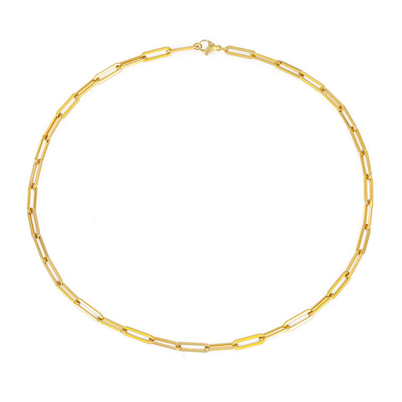 Wholesale Stainless Steel Titanium Steel Cross Chain Gold Plated Necklaces